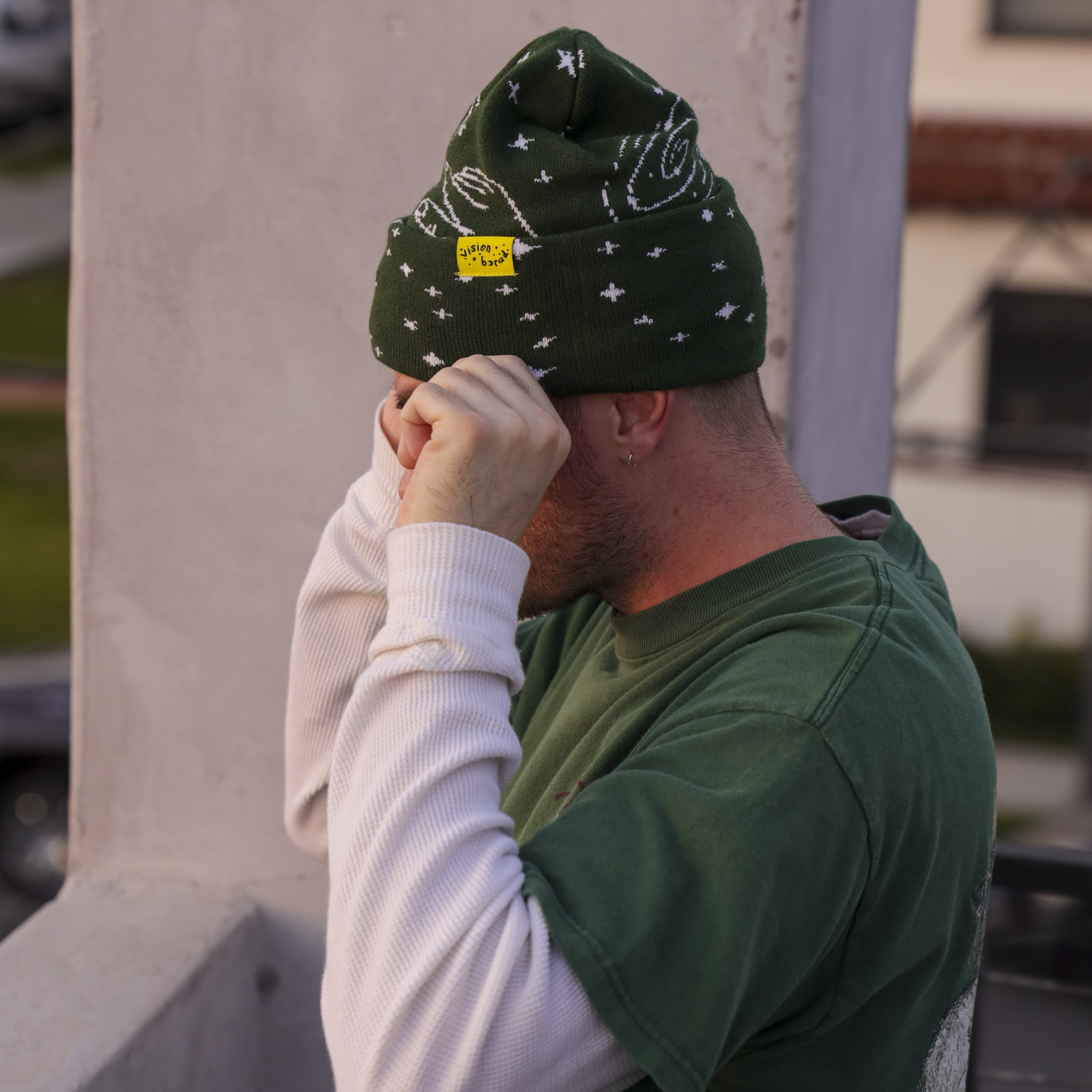 temporary things beanie - forest green