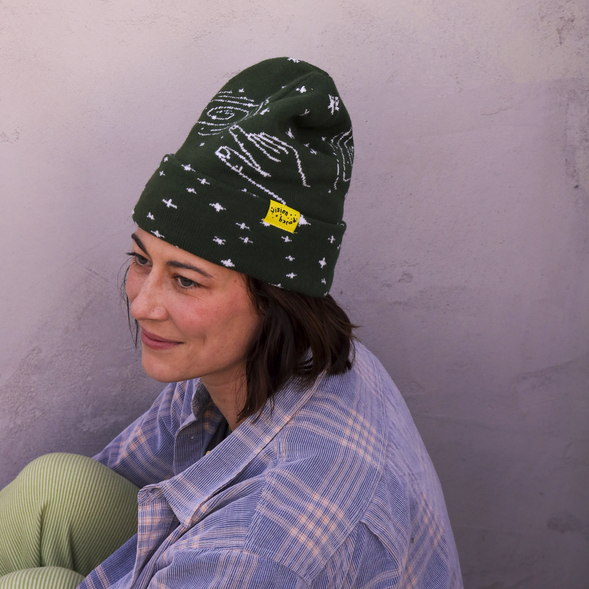 temporary things beanie - forest green