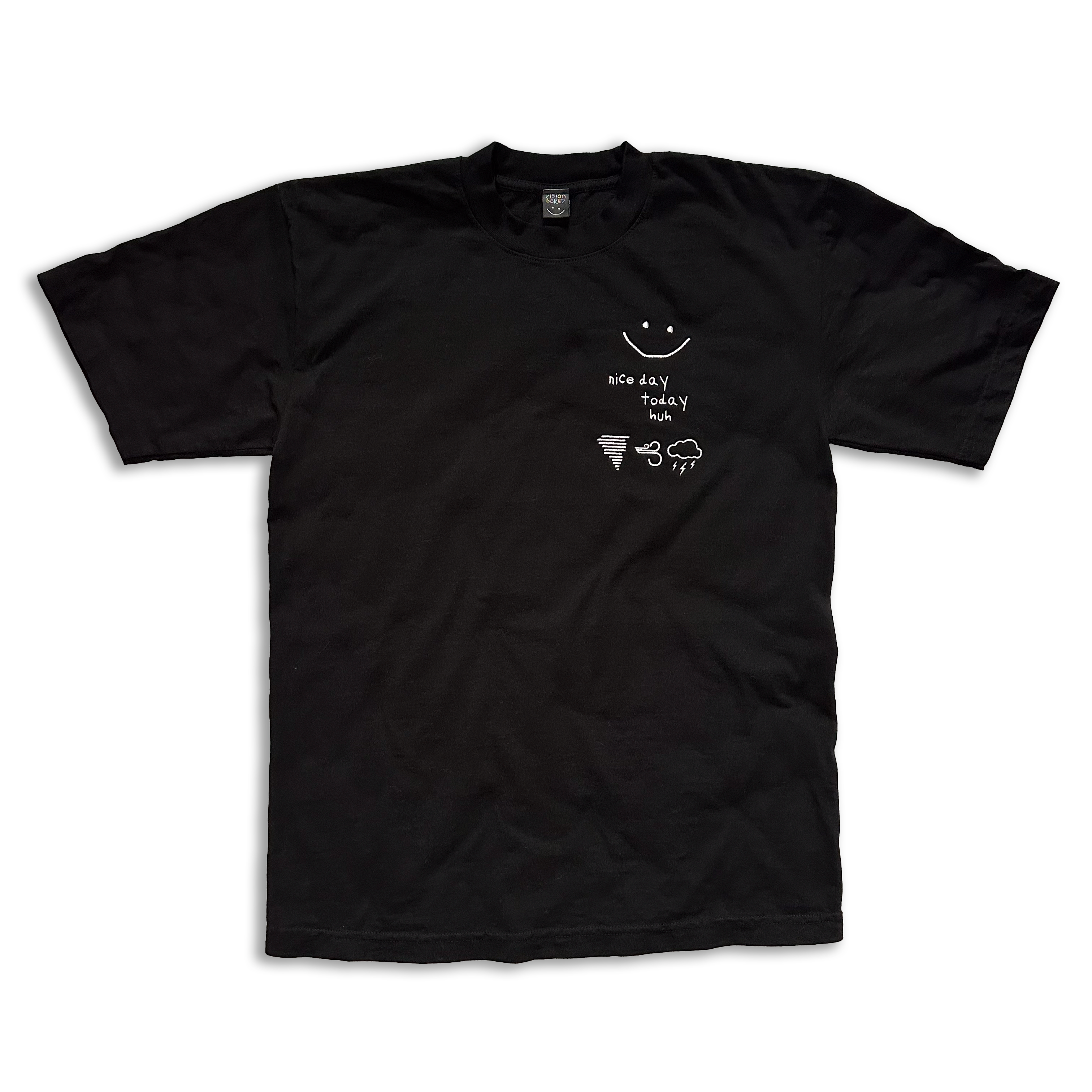 Black Embroidered Tee | Black Fashion Tee | Vision Bored